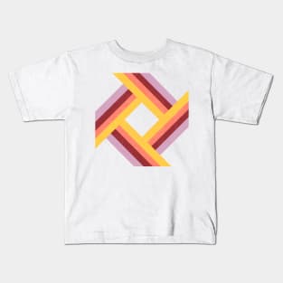 70s mod lines and diamonds Kids T-Shirt